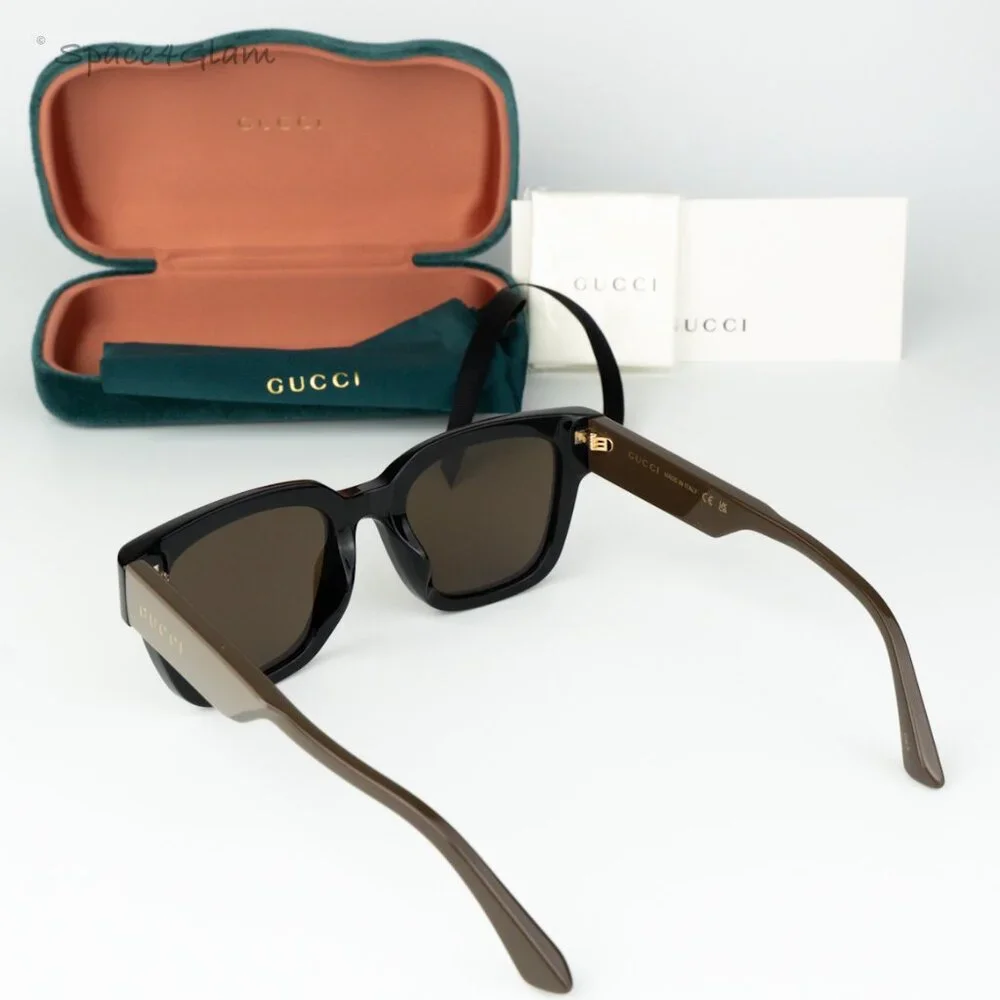 NEW Gucci GG1670SK 004 Black Green Brown Unisex Square Sunglasses GG 1670SK